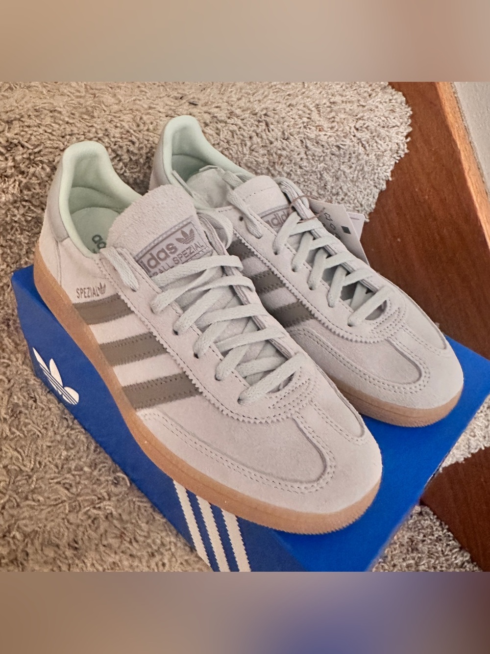 Adidas Originals Handball Spezial Green Silver Wonder JR3628 Women Size 6.5